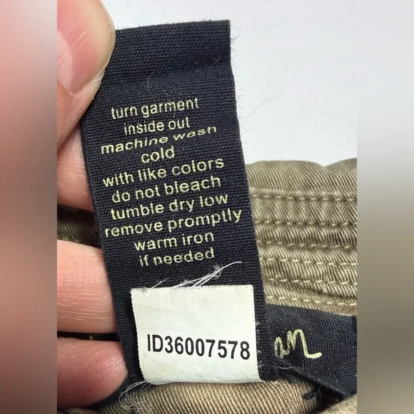 LONDON Jean Olive dyed distressed cropped double breasted utility Jacket size L - Picture 14 of 15